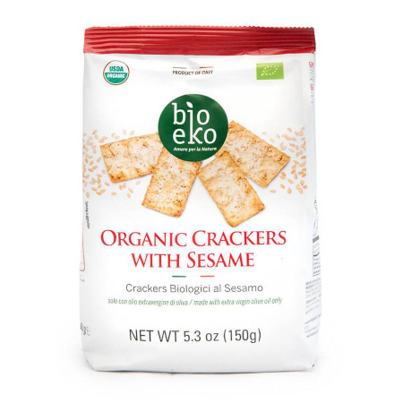 CRACKERS AL SESAMO włoskie krakersy z sezamem Bioeko 150g BIO