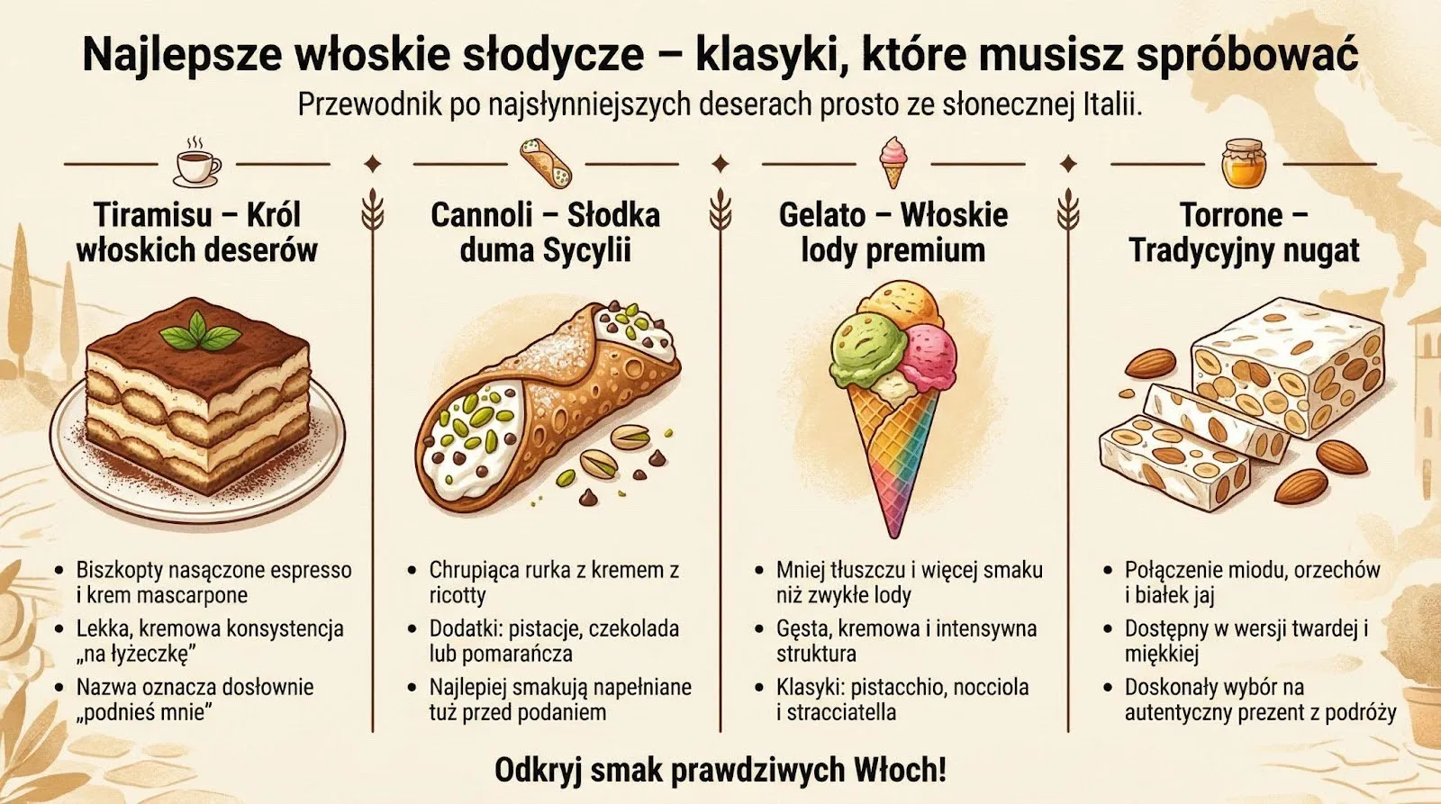 Najlepsze włoskie słodycze - klasyki, które musisz spróbować