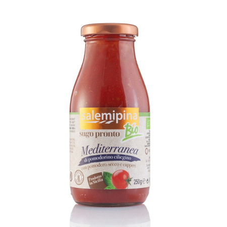 SUGO PRONTO DI POMODORINO A MEDITERRANEA KAPARY SUSZONE POMIDORY BIO 250G Salemipina