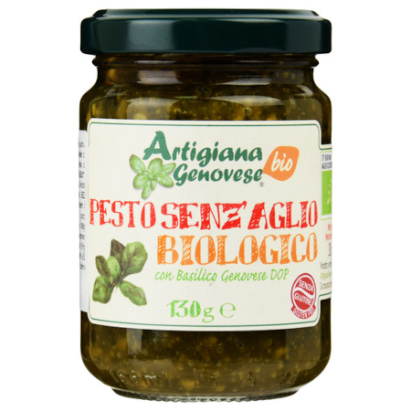 Pesto bazyliowe bez czosnku BIO D.O.P. 130 g Artigiana Genovese