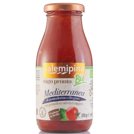 SUGO PRONTO DI POMODORINO A MEDITERRANEA KAPARY SUSZONE POMIDORY BIO 250G Salemipina