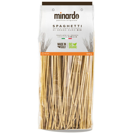 Makaron pełnoziarnisty spaghetti Integrali BIO 500 g Minardo