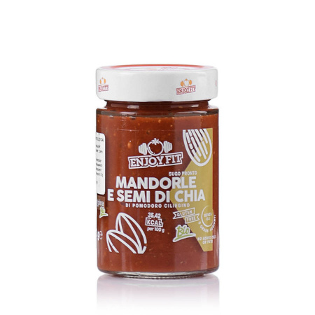 ENJOY FIT gotowy sos pomidorowy z migdałami i chia SUGO PRONTO MANDORLE E SEMI DI CHIA BIO Salemipina 200G
