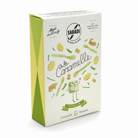 Landrynki GISELLA miód, trawa cytrynowa, imbir BIO 40g Sabadi