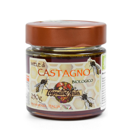 Miód kasztanowy ekologiczny naturalny włoski 250 g Agritur