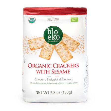 CRACKERS AL SESAMO włoskie krakersy z sezamem Bioeko 150g BIO
