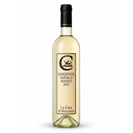 Włoskie białe wino wytrawne Sangiovese Vinificato in Bianco Toscana IGT 2025 BIO La Casa di Bricciano