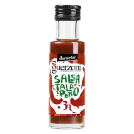 Sos Salsa Red Jalapeño – włoski, ekologiczny sos na bazie octu winnego i czerwonych papryczek jalapeño - Guerzoni BIO Demeter 100 ml