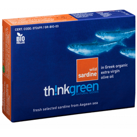 Dzikie sardynki w ekologicznej oliwie z oliwek extra virgin 95 g thinkgreen