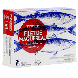 Filety z makreli w ekologicznej oliwie z oliwek Extra Virgin 110 g thinkgreen