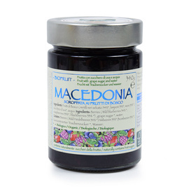 OWOCE W SYROPIE jagody maliny jeżyny Macedonia Sciroppati BIO 340 g Agritur