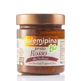 PESTO ROSSO ALLA SICILIANA BIO 190GR SUSZONE POMIDORY KAPARY Salemipina