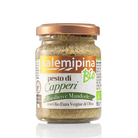 Pesto kapary bazylia migdały PESTO DI CAPPERI BIO 90g Salemipina