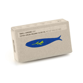 Małe sardynki portugalskie w oliwie extra virgin BIO w puszce 90 g Maria Organic