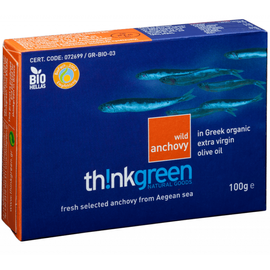 Dzikie anchois w ekologicznej BIO oliwie z oliwek extra virgin 90 g thinkgreen