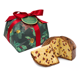 Włoska babka Panettone z żurawiną i czarna porzeczką Mirtilli Rossi 750g BIO Fraccaro