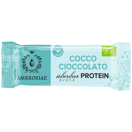 Baton proteinowy bezglutenowy [kokos + czekolada] ÜBERBAR AVENA PROTEIN COCCO CIOCCOLATO Ambrosiae 35G BIO