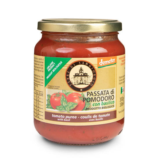 PASSATA DI POMODORO CON BASILICO DEMETER BIO PRZECIER POMIDOROWY Z BAZYLIĄ 350g Terre di Sangiorgio