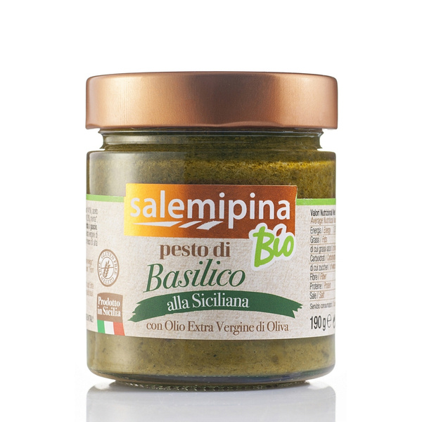 PESTO DI BASILICO ALLA SICILIANA BIO BAZYLIA 190G Salemipina